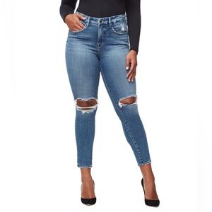 GOOD AMERICAN Curve Dark Distressed  Jeans 16